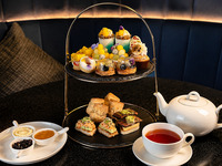Tropical Afternoon Tea + Sparkling wine glass