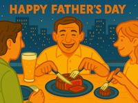[Father's Day Plan] Short Tasting Menu (5 dishes total) Main course: Wood-fired grilled domestic beef fillet Includes a complimentary beer and a message plate.