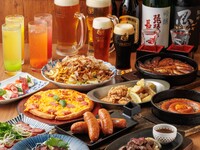 【秋もビアホール】ヱビス大ジョッキで乾杯！ぐるぐるウインナーと牛肉料理★飲み放題付5,000円