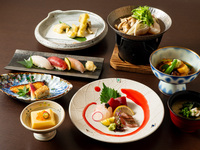 【季節会席～夕凪～】（お食事のみ）太刀魚と夏野菜のみぞれ煮・鰻茶漬けを含む全8品