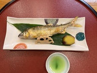 Grilled ayu with salt