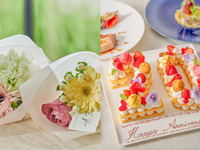 【ナンバーケーキ・ミニブーケで豪華にお祝いランチ】乾杯ドリンク付♪国産牛や魚料理などWメイン！特別な日に映えるナンバーケーキ付ランチ 全5品<2名様専用>
