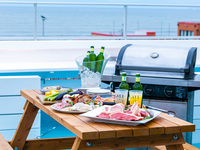 August 2: The 2026 Miami Beach Show is confirmed! Enjoy a BBQ while watching fireworks from the rooftop ♪ [BBQ Deluxe Plan] 120 minutes of unlimited drinks including draft beer (last order 30 minutes prior), plus upgraded ingredients! Includes a meat set featuring beef sirloin, a seafood set, a vegetable set, and tortilla chips.