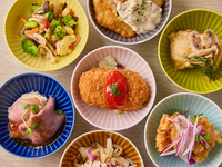 【プチご褒美★土日祝】乾杯ドリンク＋季節小鉢7皿の御膳＋食後のカフェ　