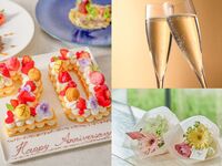 【★人気NO１★8月31日迄の期間限定★誕生日におすすめ★】お祝いの乾杯酒＆ミニブーケをプレゼント！数字が選べるナンバーケーキ・メインは鱸＆豪州産牛サーロイン肉のフルコース全5皿