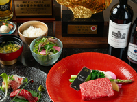 [Lunch-exclusive: Enjoy Kobe beef teppanyaki in Shinsaibashi] Special rare cut Kobe beef steak course, 7 dishes total (limited time offer), tax and service charge included