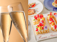 【★8/12～8/17迄のお盆期間限定★特別なお誕生日に★】お祝いの乾杯酒＆ミニブーケをプレゼント！数字が選べるナンバーケーキ・メインは鱸＆豪州産牛サーロイン肉のフルコース全5皿