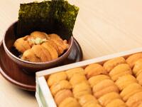 【雲丹ダブル/OMAKASEコース】特盛北海道産雲丹と旬食材を堪能する全16品(握り10貫/つまみ5品/お椀)《2026年9月～》
