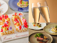 8月限定🌻【人気No.１プラン＋乾杯酒と食後のカフェフリー付！】数字が選べるナンバーケーキ付！Wメインが楽しめるディナーコース全5品-Chef's selection-