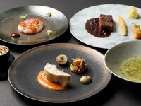 Dinner Course [Ember]: A 7-course menu featuring Kagoshima-produced Black Wagyu sirloin and an abundance of seasonal vegetables.