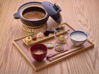 Kaga stick Hojicha porridge set 9:30～