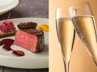 【★9月限定！2杯のペアリング付★】メインはイサキと国産牛フィレ肉のローストなどの贅沢記念日コース全5皿