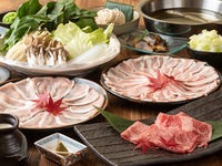 Pontocho course [Meals only] Shabu-shabu: Pork belly & pork loin & wagyu beef