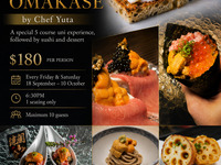 【6:30 pm】Uni Omakase by Chef Yuta (Counter seat)