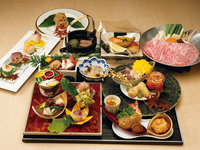 18 seasonal dishes and Matsusaka beef（ syabusyabu）　