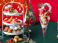 【平日】いちごのプレゼントボックスパフェ付◇真っ赤ないちごのクリスマスアフタヌーンティー