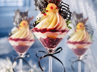 Melon parfait adorned with a crown