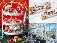 🎄早割10%OFF🎄窓側確約【12/19・20・24・25】メッセージプレート＆紅茶のクリスマスプチギフトプレゼント！乾杯スパークリングワイン付◇真っ赤ないちごのクリスマスアフタヌーンティー