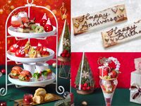 🎄早割10%OFF🎄【12/19・20・24・25】メッセージプレート＆紅茶のクリスマスプチギフトプレゼント！いちごのプレゼントボックスパフェ付◇真っ赤ないちごのクリスマスアフタヌーンティー