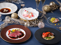 ◆【Xmas】ゴージャスコース：オマール海老と厳選黒毛和牛のWメイン含む全5品、乾杯モエ・エ・シャンドン付き