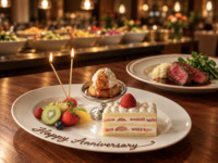 【Anniversary Dinner】デザートプレート付きハーフビュッフェ