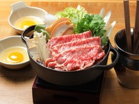 接待や会食などに！個々盛りでご用意します！全10品の【黒毛和牛のすき焼き】コース＋飲み放題２時間付き！