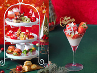 11月限定10%OFF【平日】いちごのプレゼントボックスミニパフェ付◇真っ赤ないちごのクリスマスアフタヌーンティー